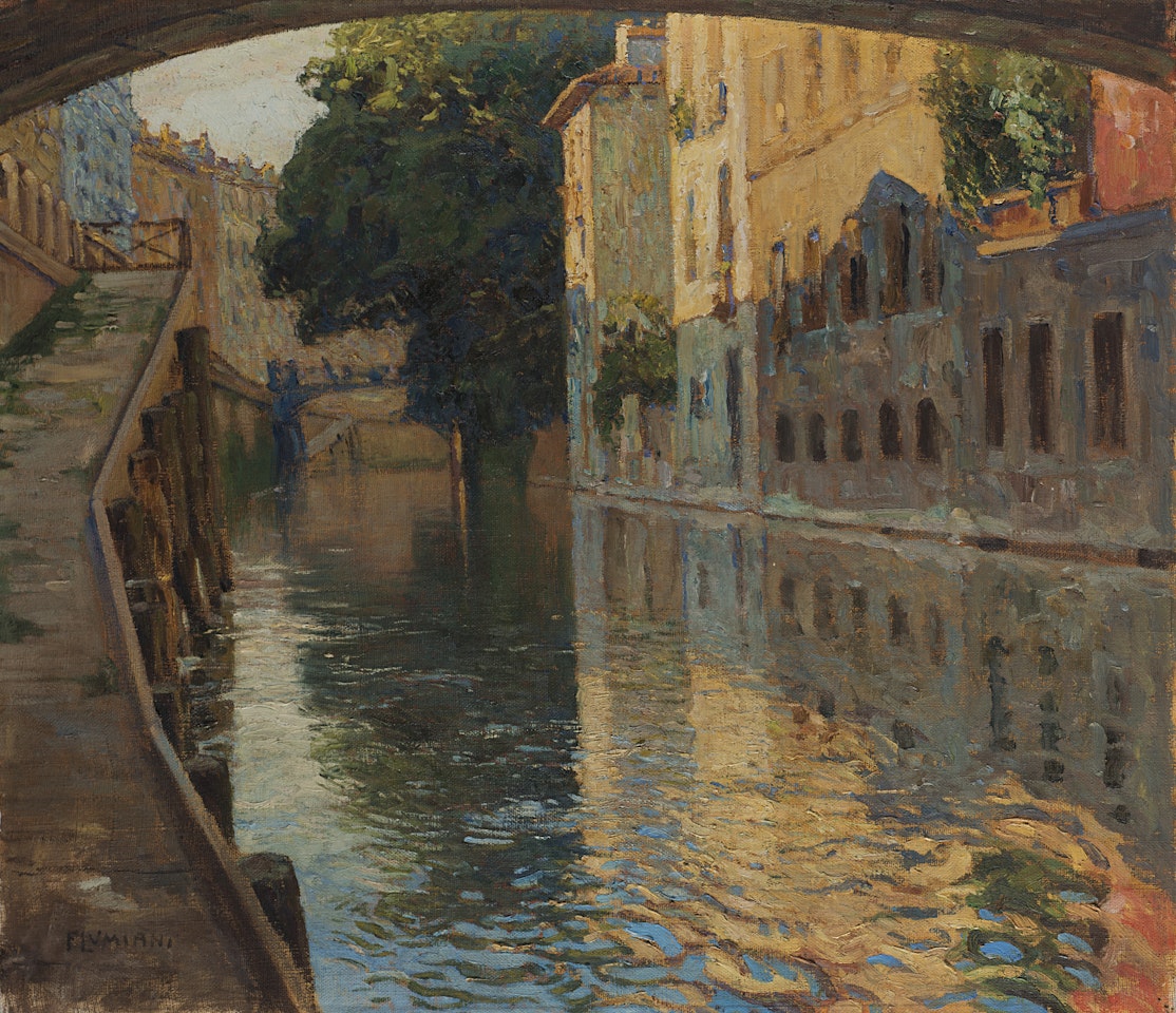 "Glimpse with canal" by Ugo Flumiani