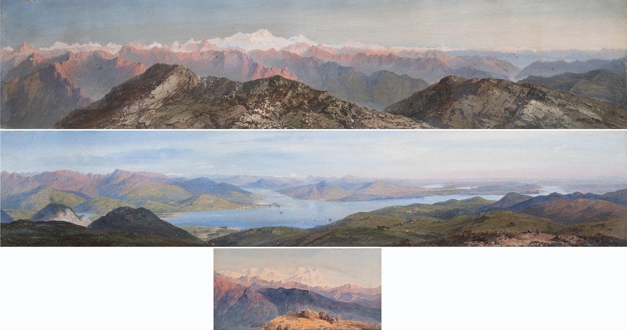 "Monte Rosa seen from Mottarone"; "View of Monte Rosa from the Prealps" by Carlo Bossoli
