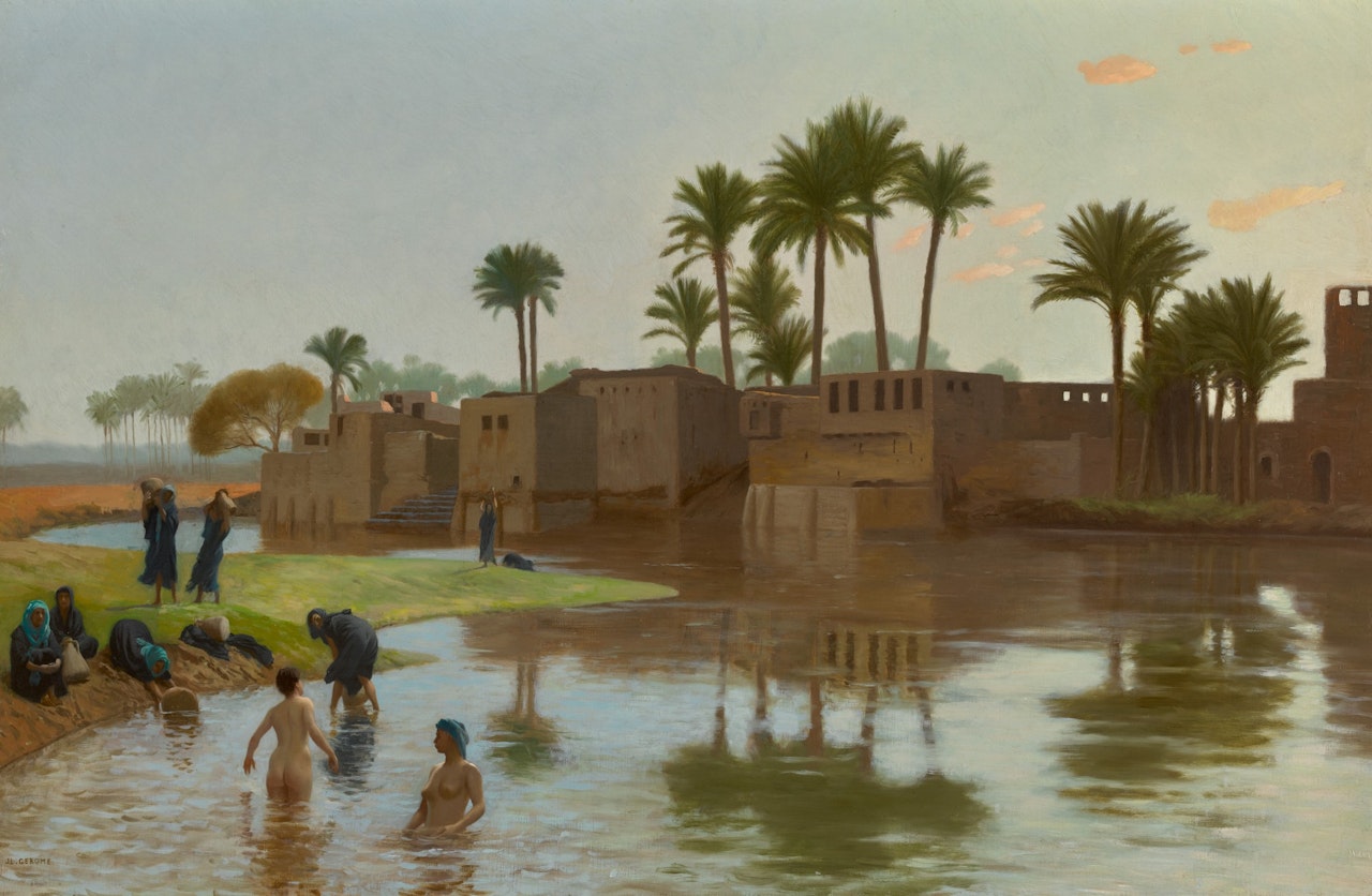 Femmes fellahs au bain by Jean Léon Gérome