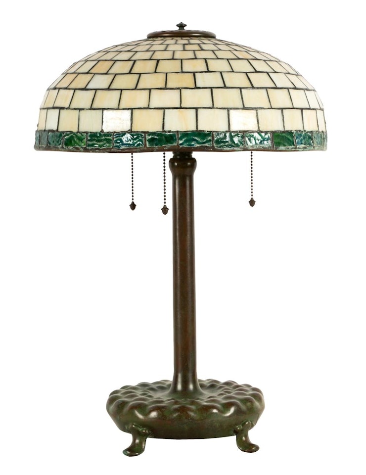 Bronze And Leaded Glass Table Lamp by Tiffany Studios