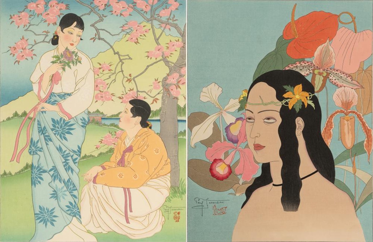 TWO WORKS; "Une Belle de Palace"; "Dans le Jardin" by Paul Jacoulet