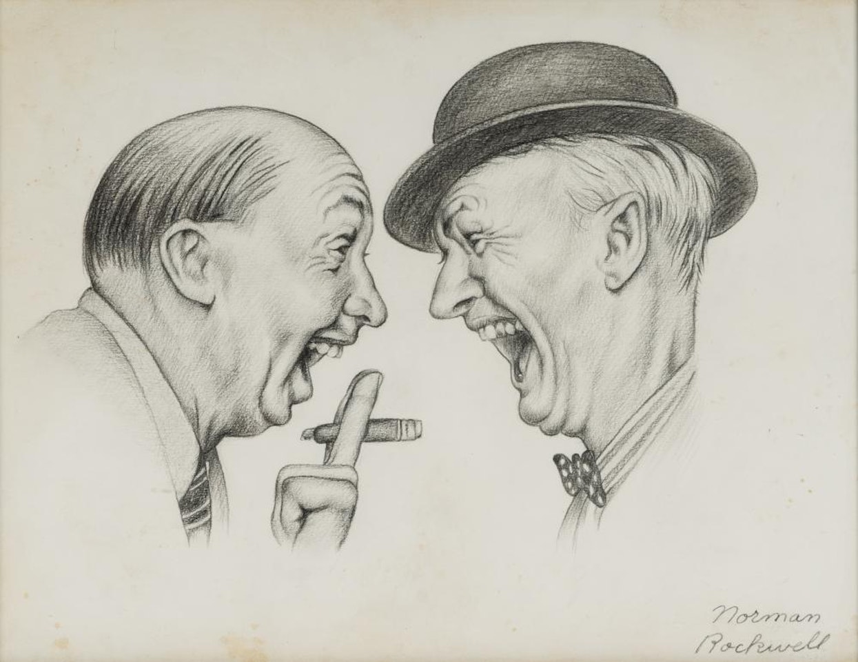 TWO MEN CONVERSING by Norman Rockwell