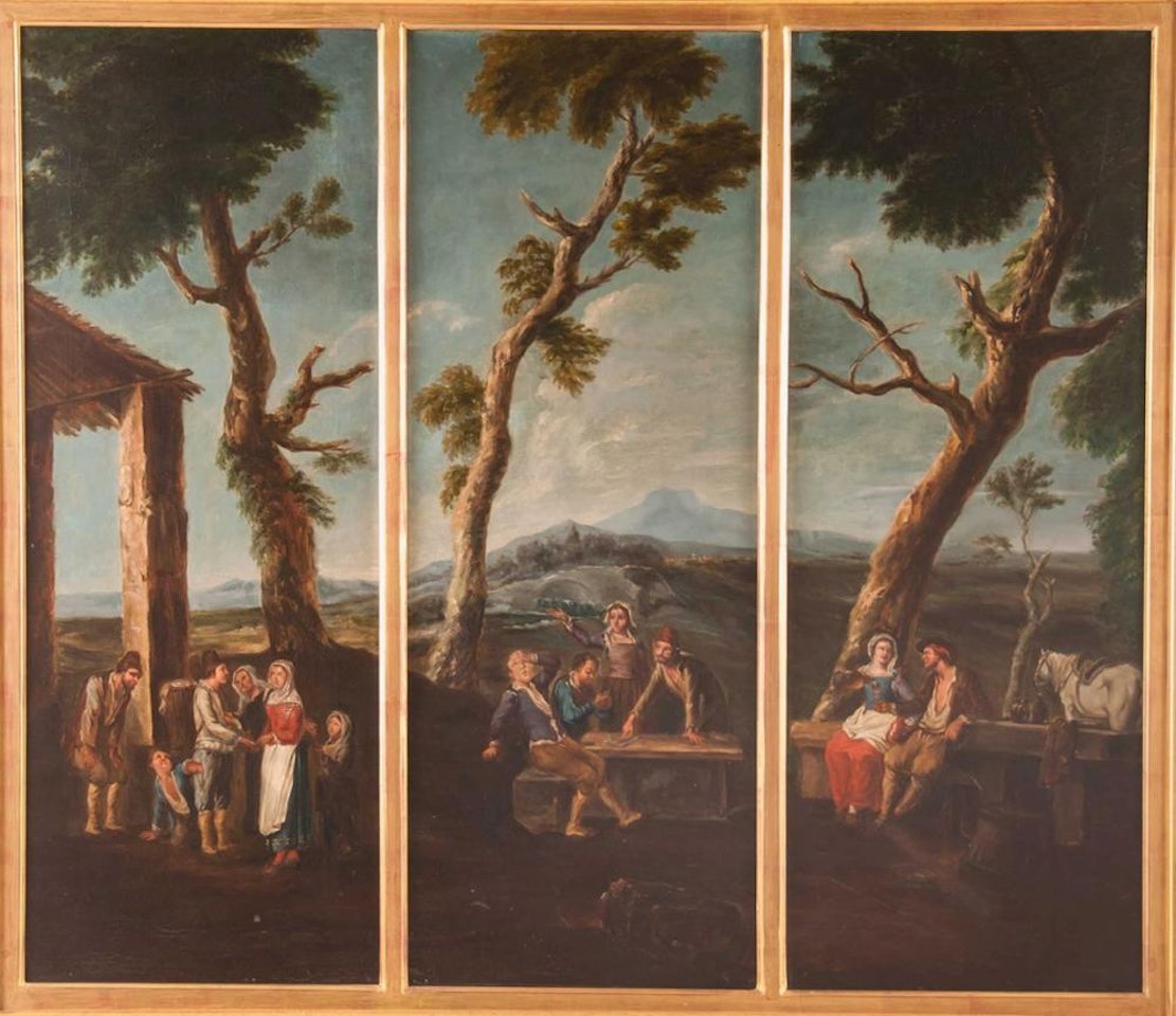 FIGURES IN A RURAL LANDSCAPE by Italian School