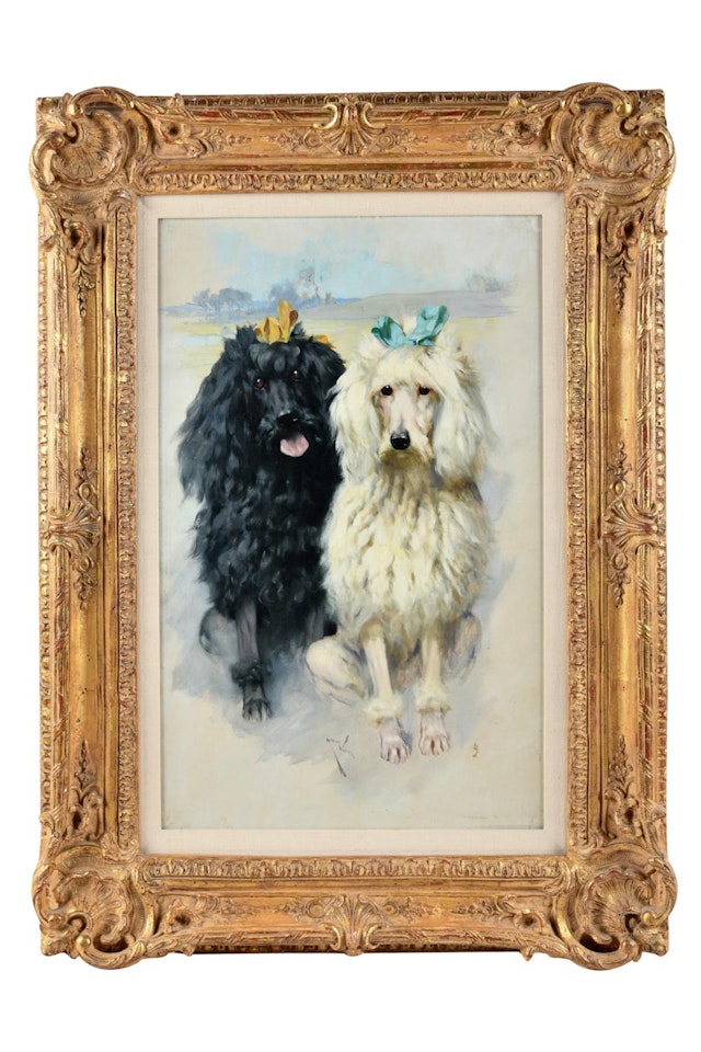 "TWO STANDARD POODLES" by Arthur Wardle