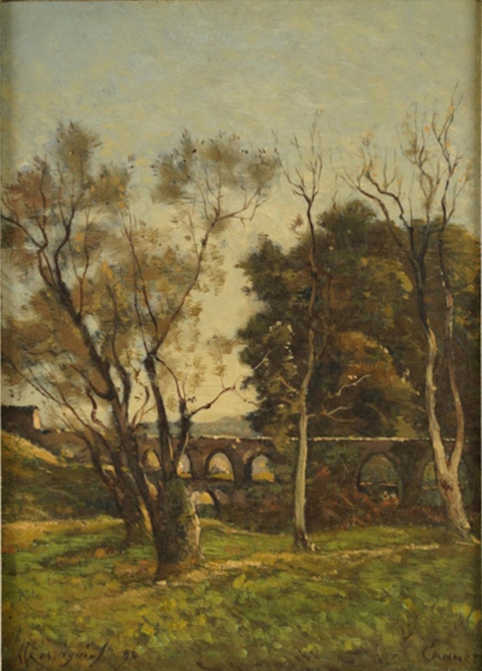 "LE PONT A CANNET" by Henri Harpignies