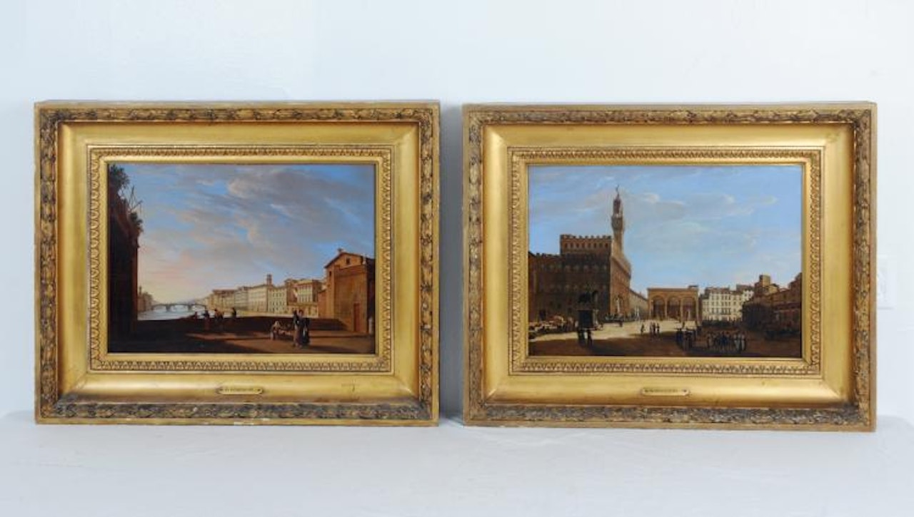 TWO FLORENTINE SCENES by Giuseppe Gherardi