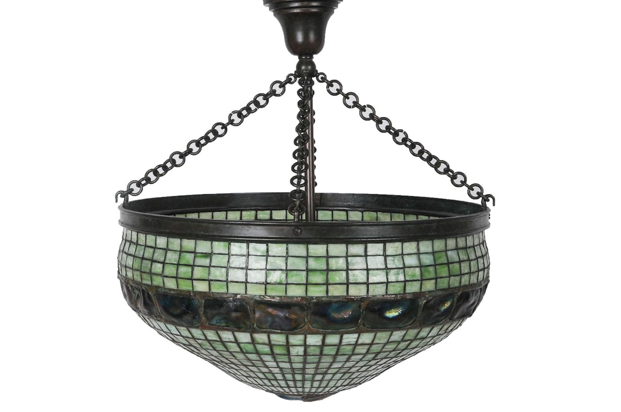 TURTLEBACK TILE CHANDELIER by Tiffany Studios