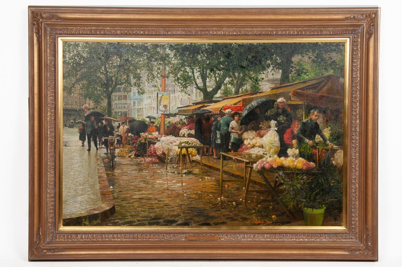 THE VALENCIA FLOWER MARKET by Clark Hulings