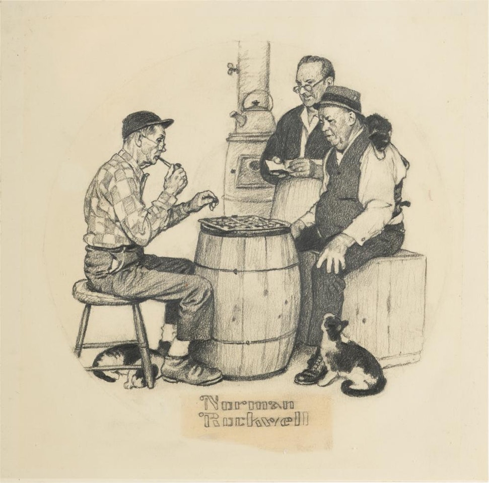 THE CHECKER GAME for the Fondest Memories series by Norman Rockwell