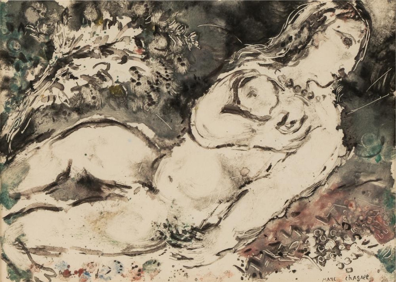 NU COUCHE by Marc Chagall