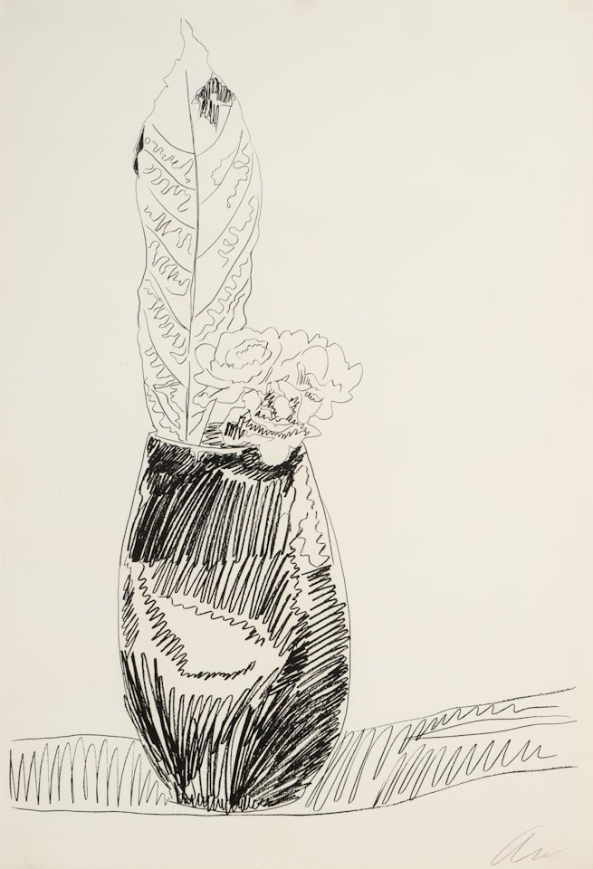 PLATE FROM FLOWERS (BLACK & WHITE) by Andy Warhol