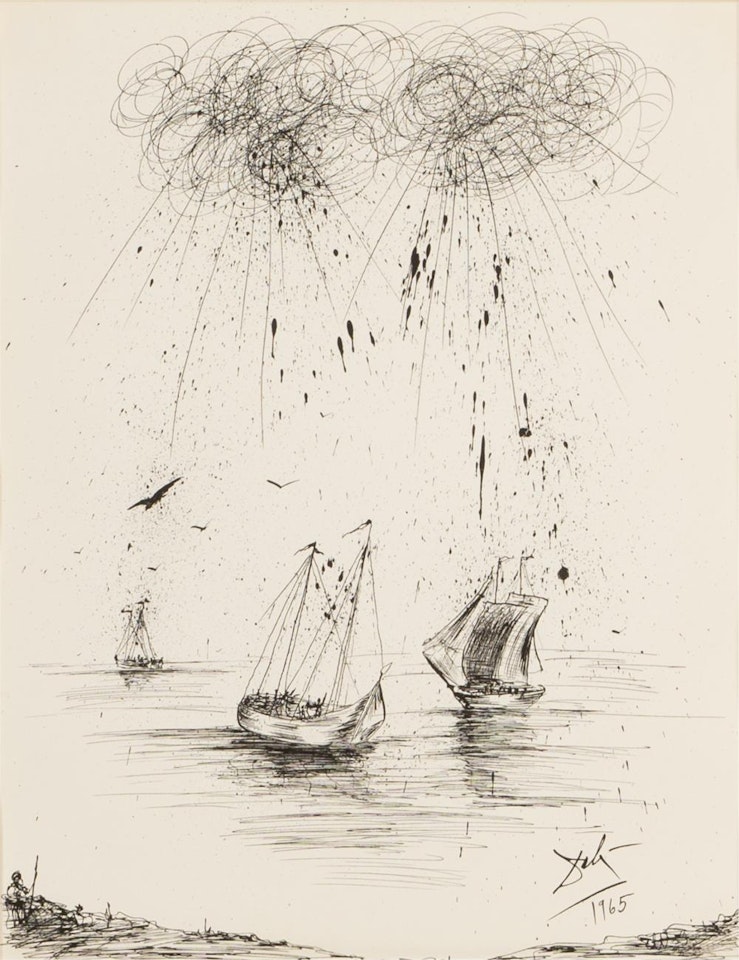 THREE BOATS by Salvador Dali