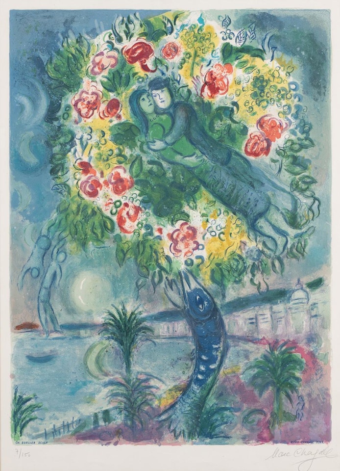 "COUPLE ET POISSON" by Marc Chagall