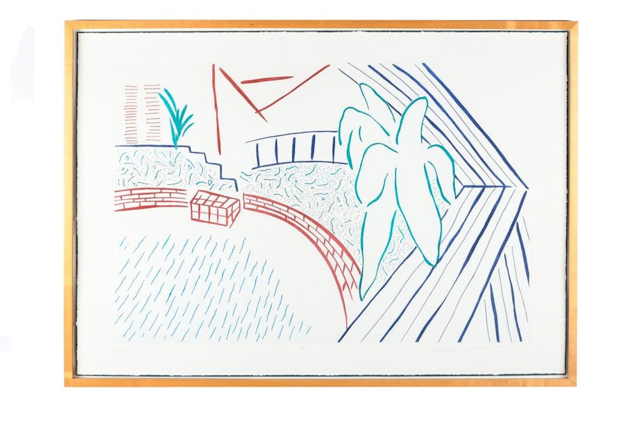 "MY POOL & TERRACE" by David Hockney