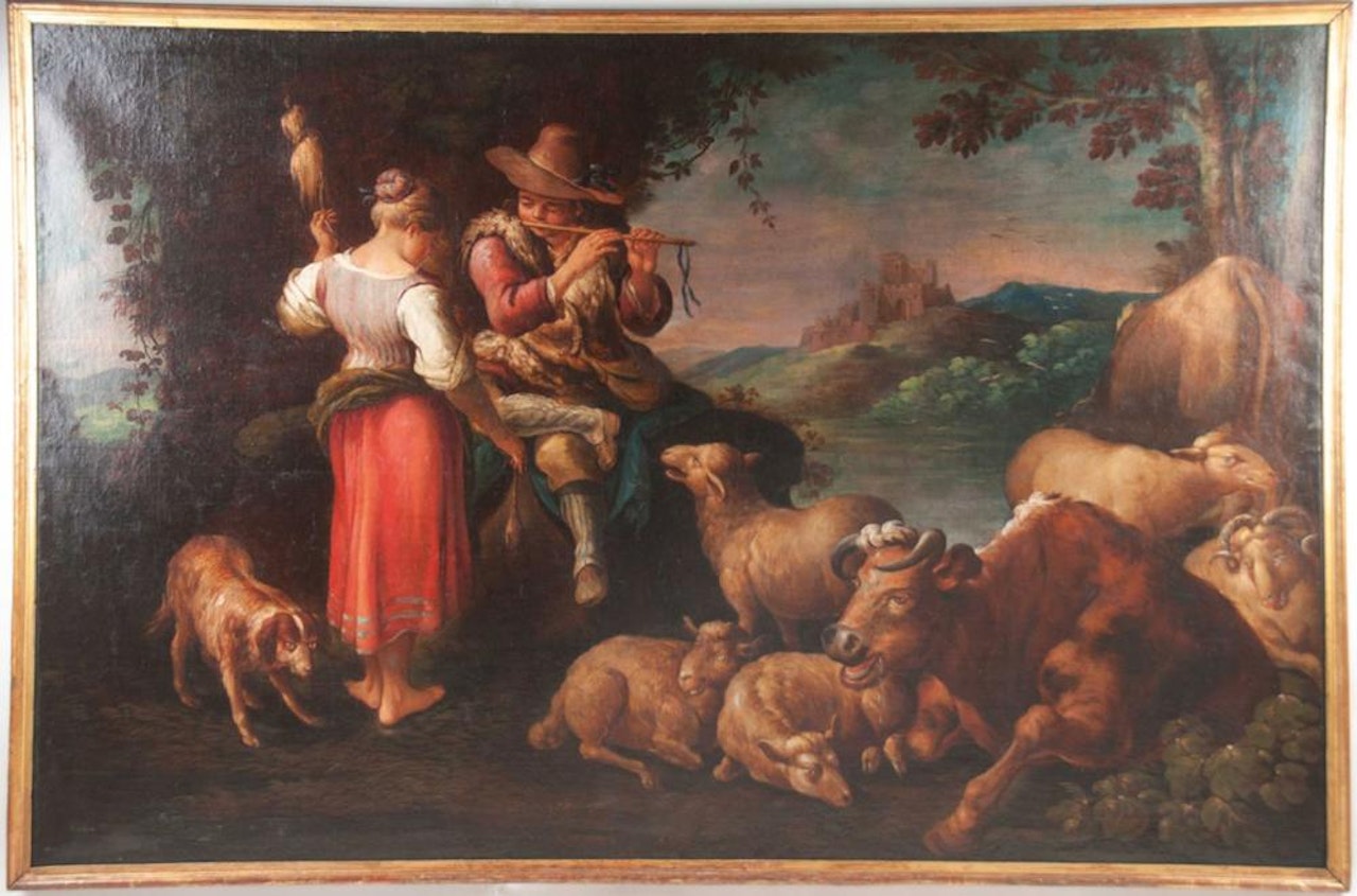 FIGURES IN A LANDSCAPE by Italian School
