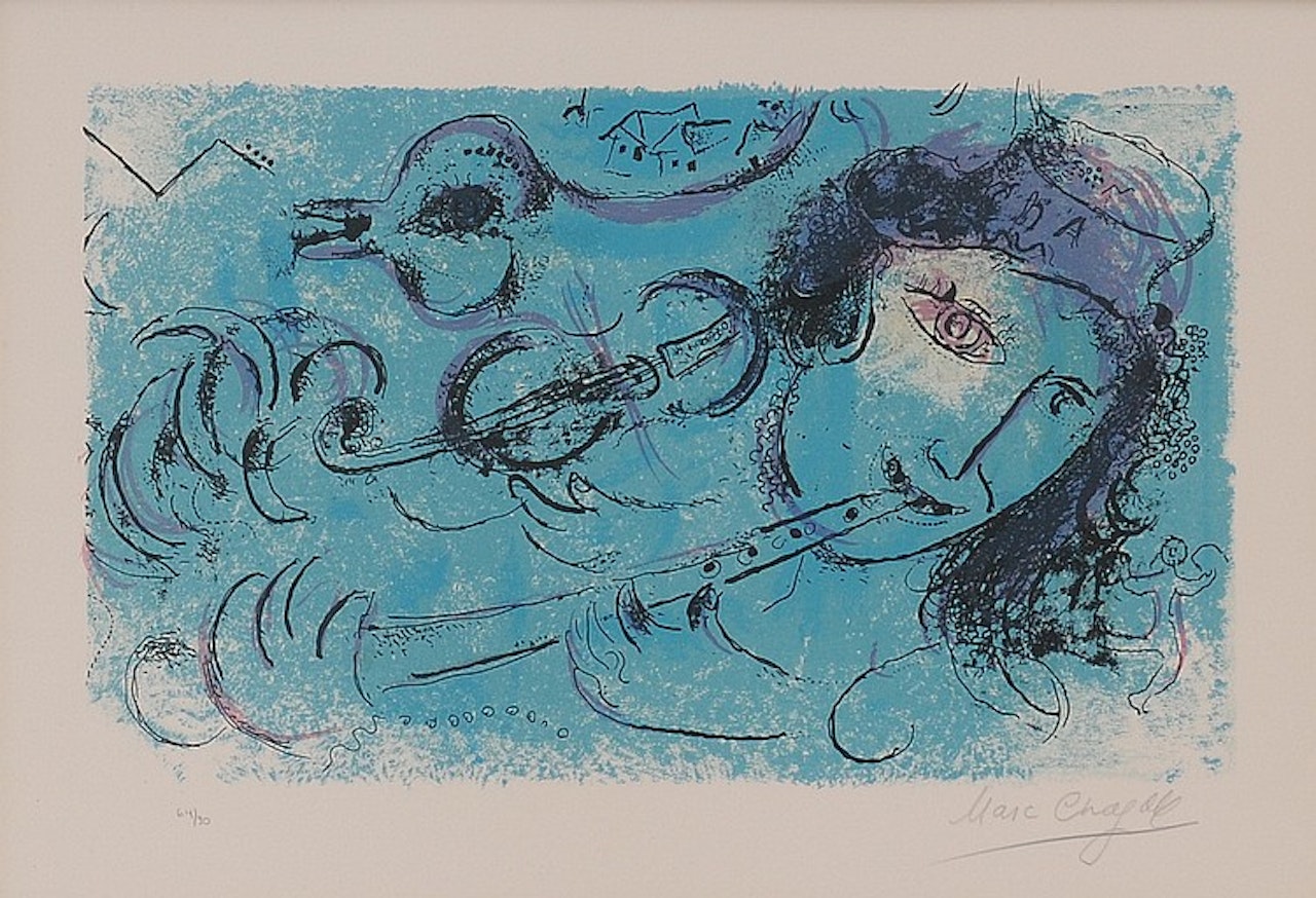 THE FLUTE PLAYER by Marc Chagall