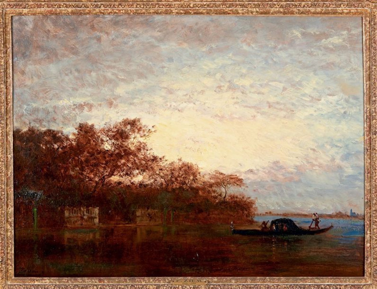 Gondola in Venice by Félix Ziem