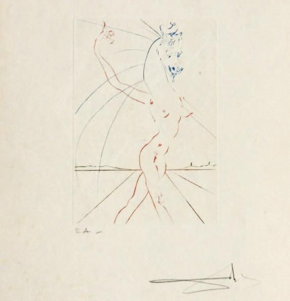 Hippofemme, plate from the Women and Horses suite by Salvador Dali