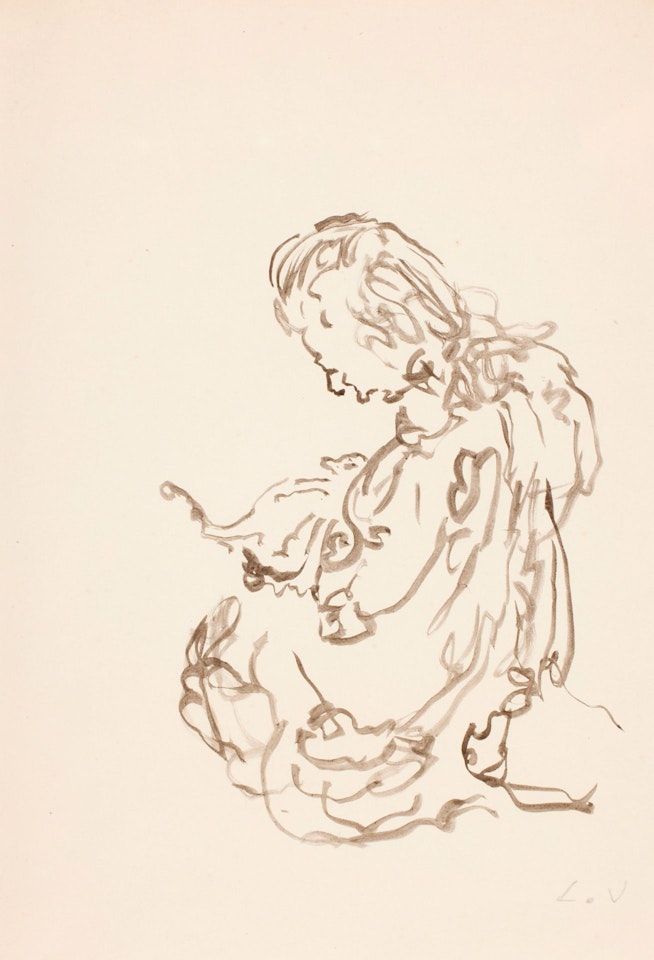 Young girl with a cat by Louis Valtat
