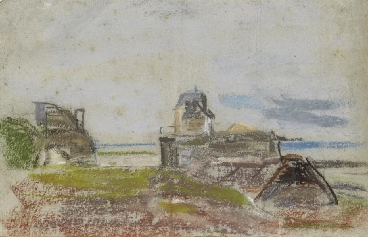 Village by the sea by Eugène Boudin