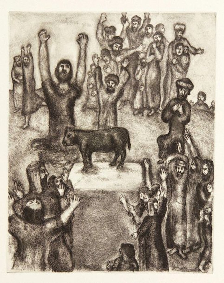 The Golden Calf (Vollard Bible plate) by Marc Chagall