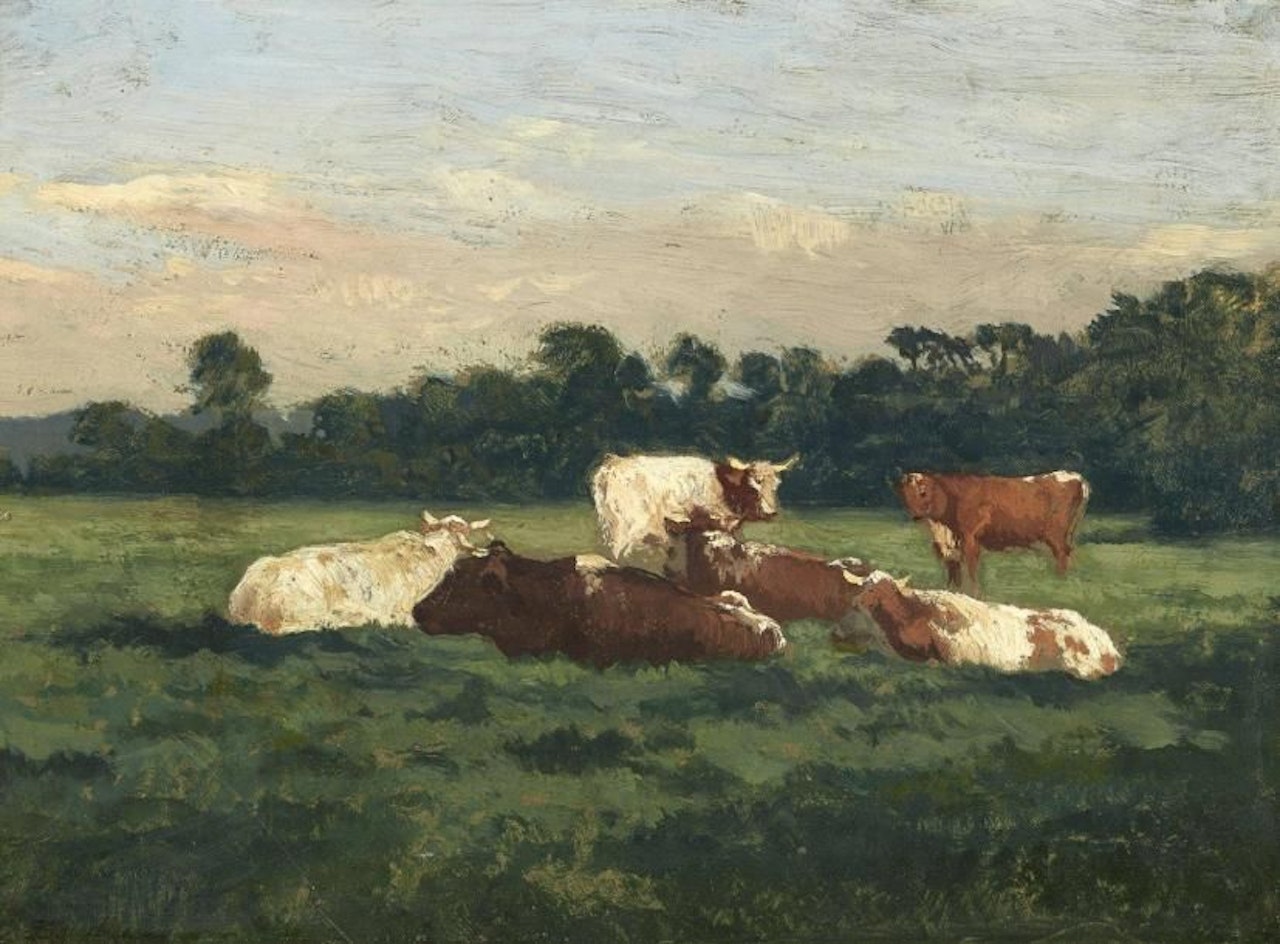 Cows in the meadow by Eugène Boudin