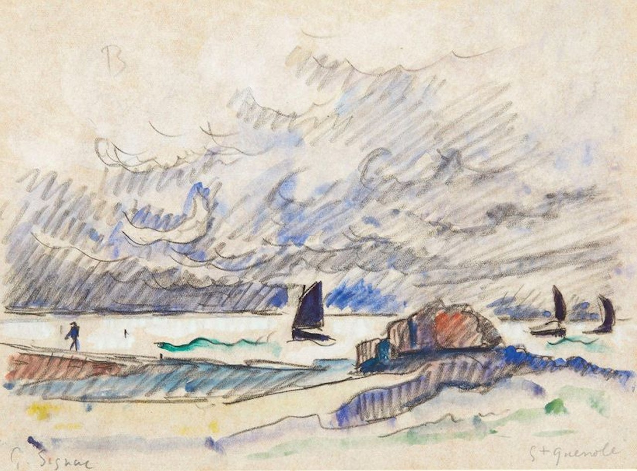 Seaside in Saint Guenolé by Paul Signac