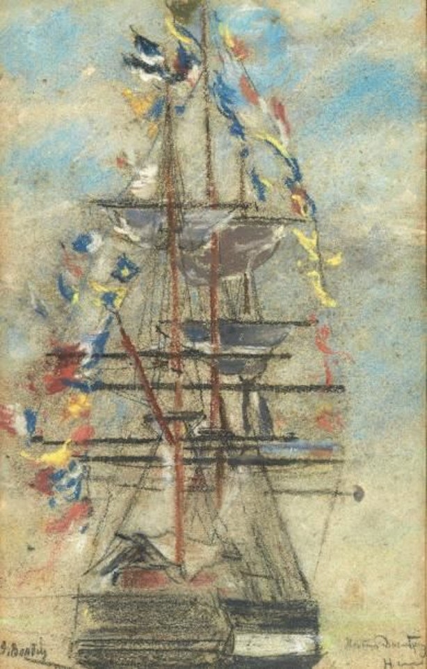 Bateau pavoisé by Eugène Boudin