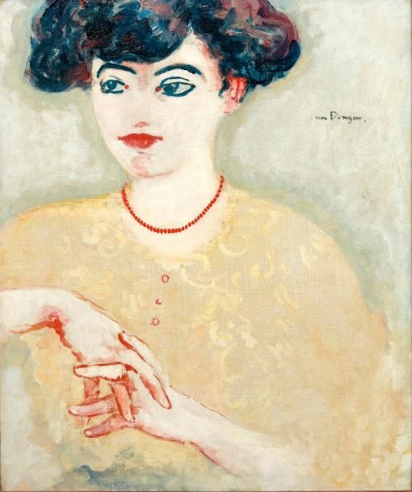 Woman in bust with folded hands, the Parisienne by Kees van Dongen