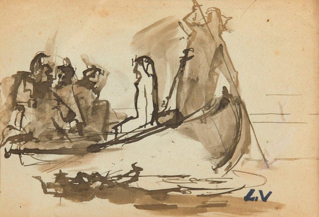 Characters in a boat by Louis Valtat