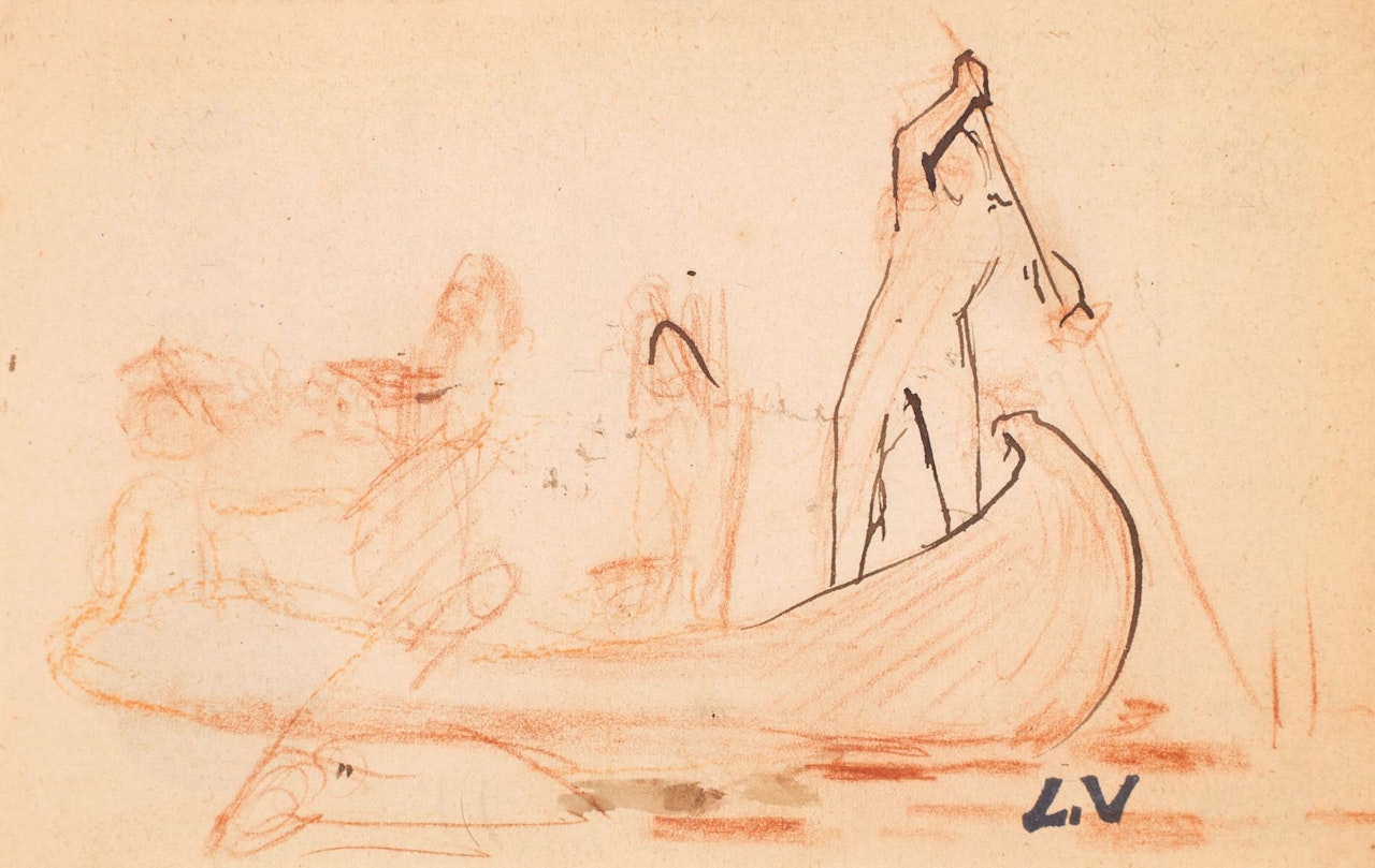 Characters in a boat by Louis Valtat