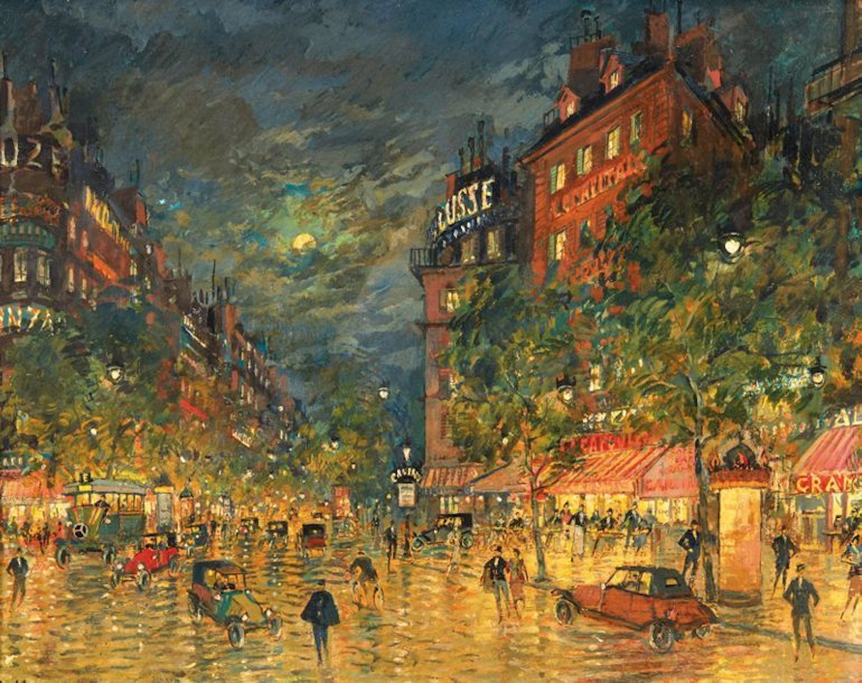 Traffic on the Grands Boulevards by Konstantin Alekseevich Korovin