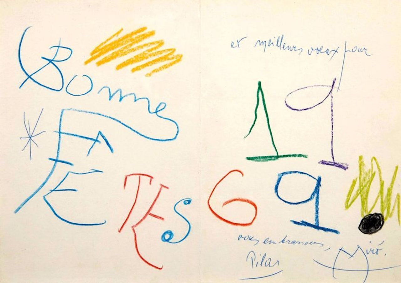 Greeting card by Joan Miró