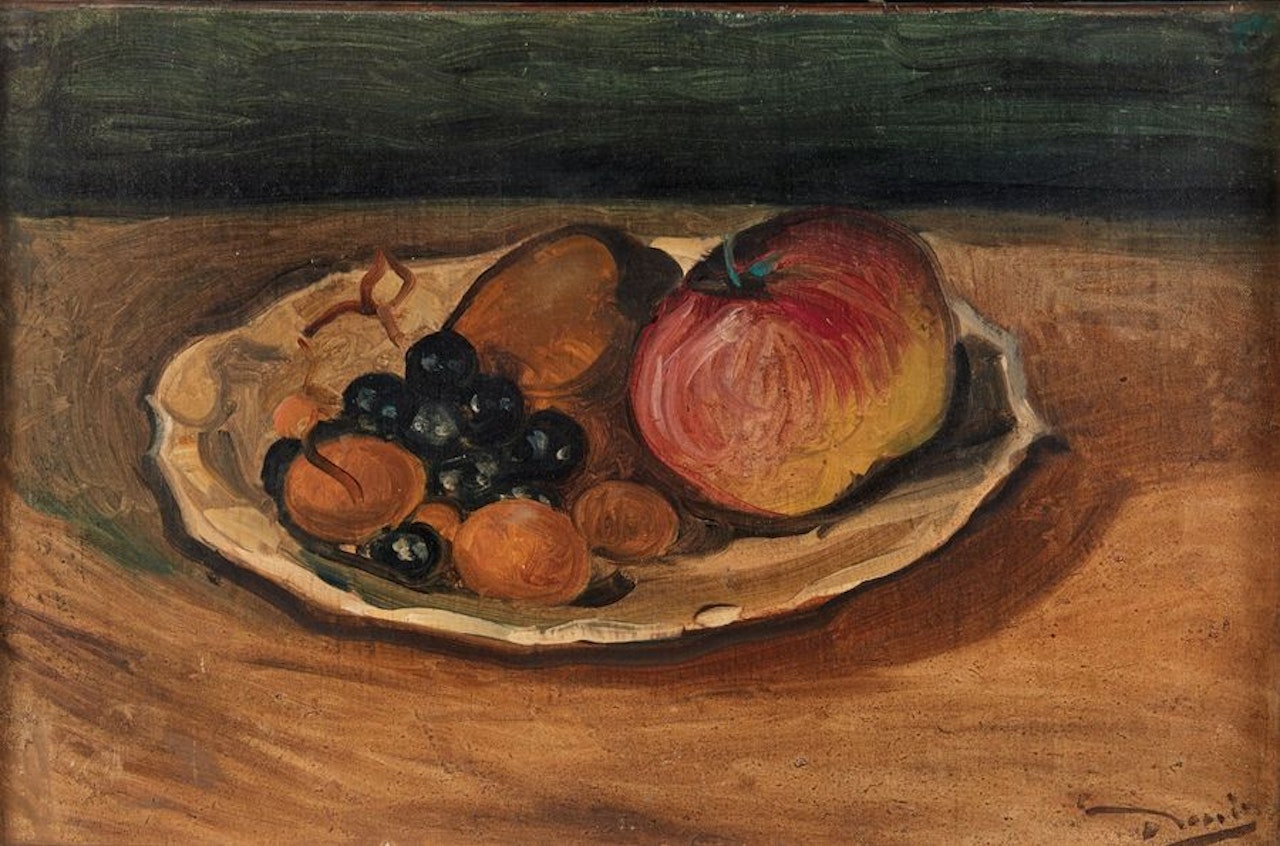 Still life with apple and grapes by Andre Derain