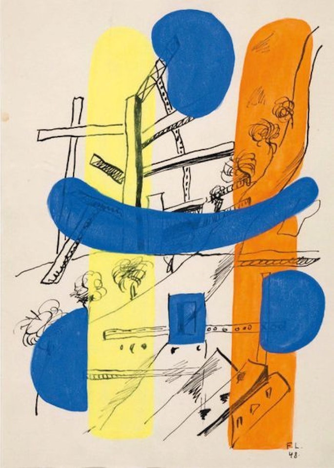 Landscape at the barrier by Fernand Leger