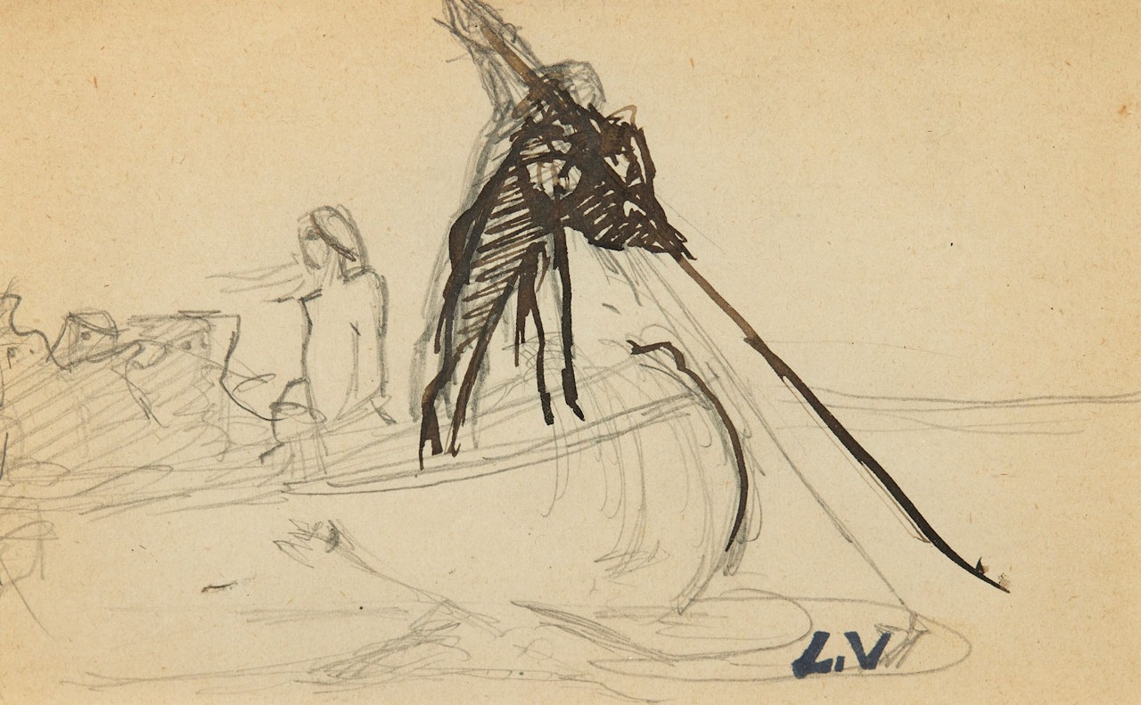 Characters in a boat by Louis Valtat