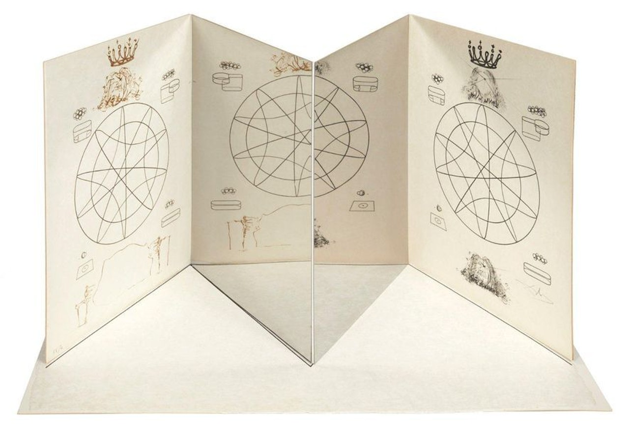 Stereoscopic and stereochemical immortality of the monarchy, plate from The Ten Recipes for Immortality by Salvador Dali