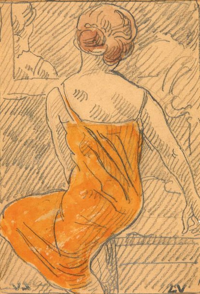 Young woman in mirror by Louis Valtat