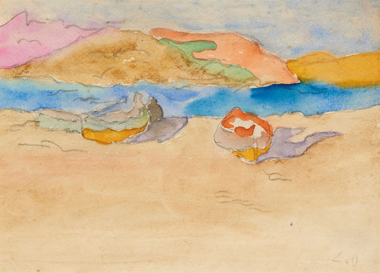 Boats on the beach by Louis Valtat