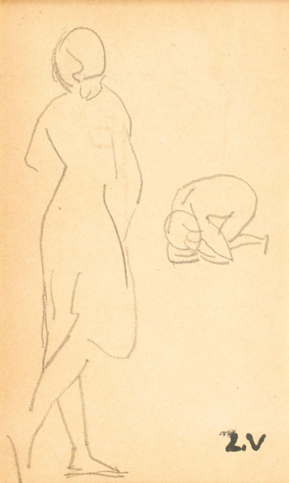 Standing Woman and Kneeling Woman. by Louis Valtat