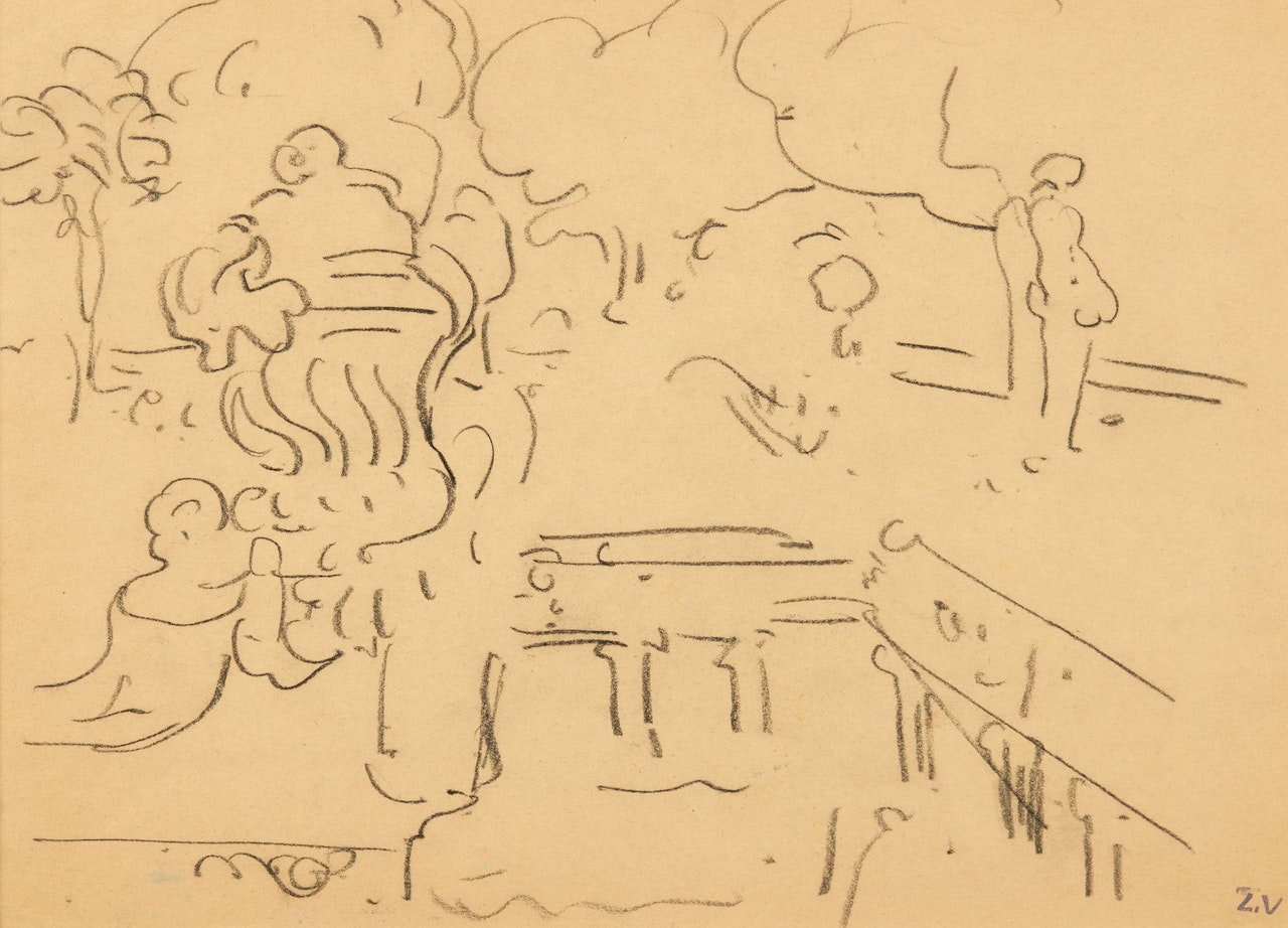 Park and balustrade. by Louis Valtat