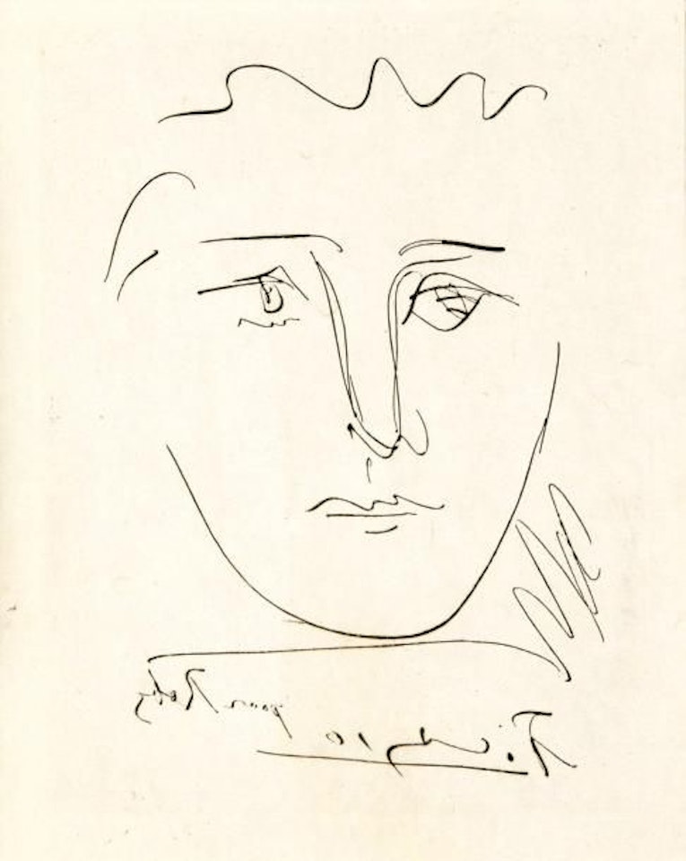 Portrait of a woman, illustration for the lead print of the book L"Age du soleil by Robert-J. Godet by Pablo Picasso