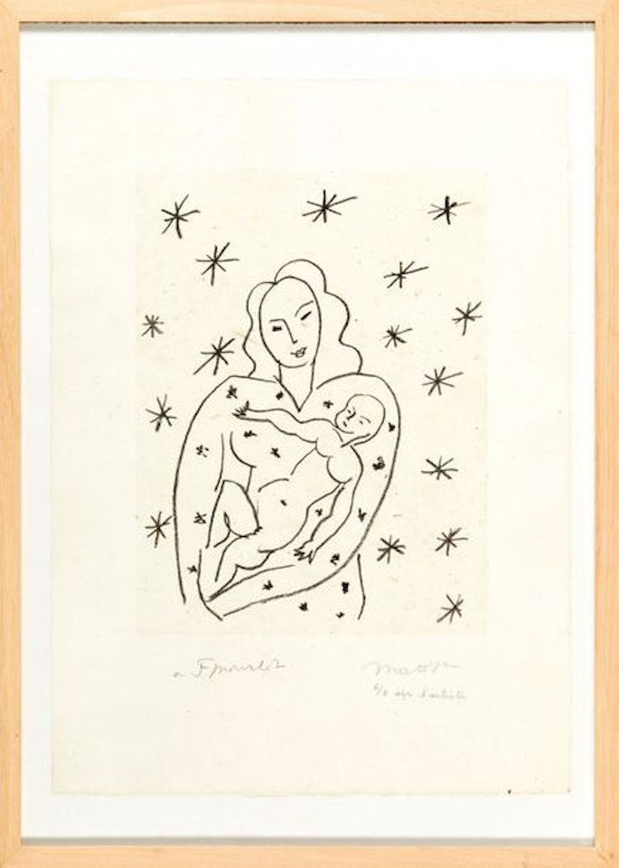 Virgin and child on a starry background by Henri Matisse