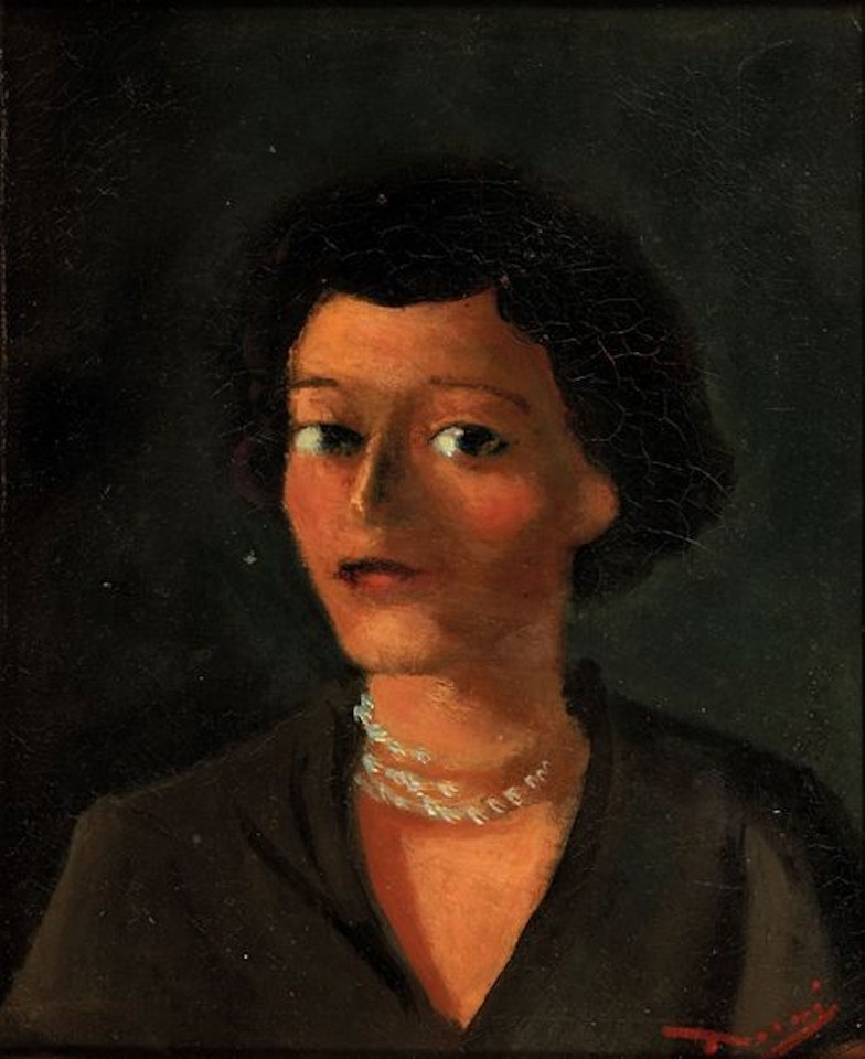 Portrait of a woman with a pearl necklace by Andre Derain