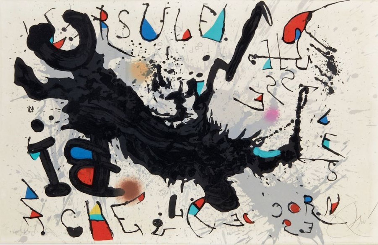 Ursule hoists the horns of the doe by Joan Miró