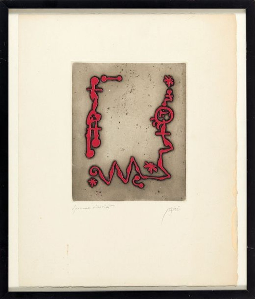 Untitled, plate taken from the Ruthven Todd Album by Joan Miró