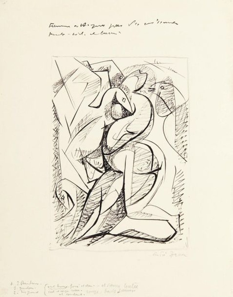 Woman attacked by birds by André Masson