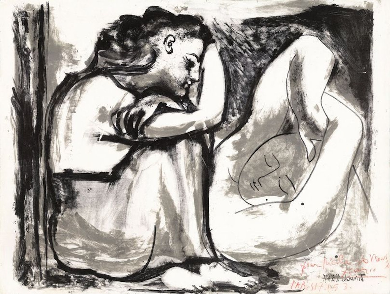 Woman seated and sleeping by Pablo Picasso