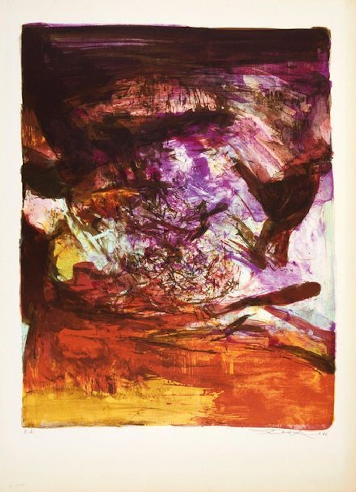 73 - II (composition red and violet) by Zao Wou-Ki