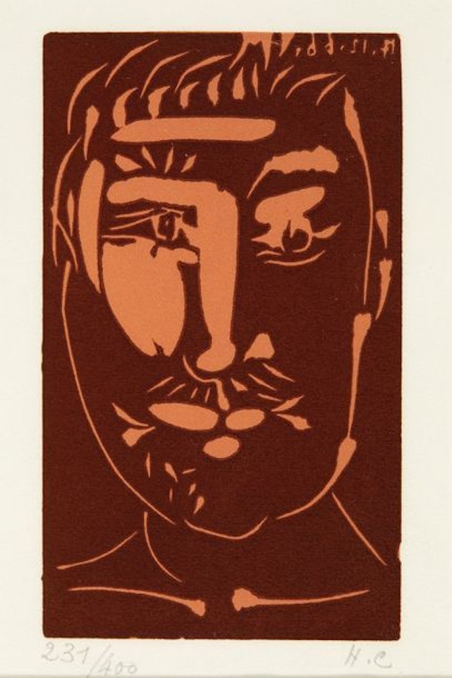 Head of a mustachioed man by Pablo Picasso